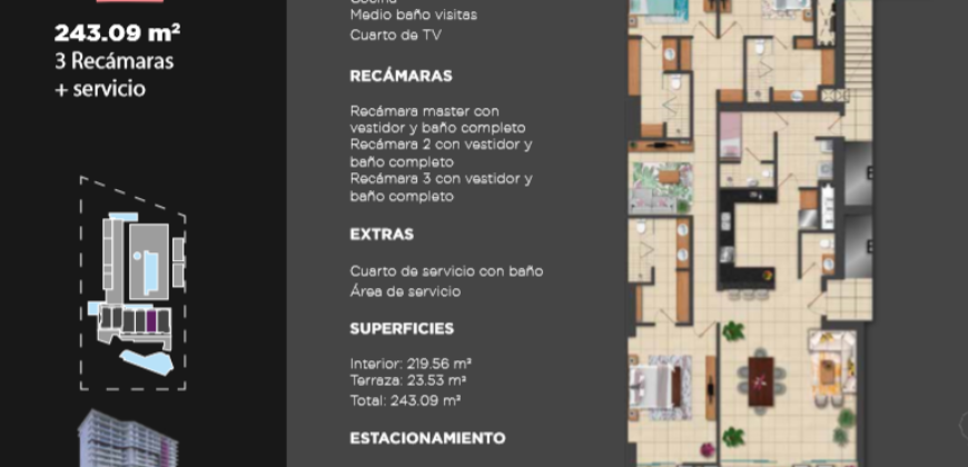 Apartment 3 Bedrooms in Cancun